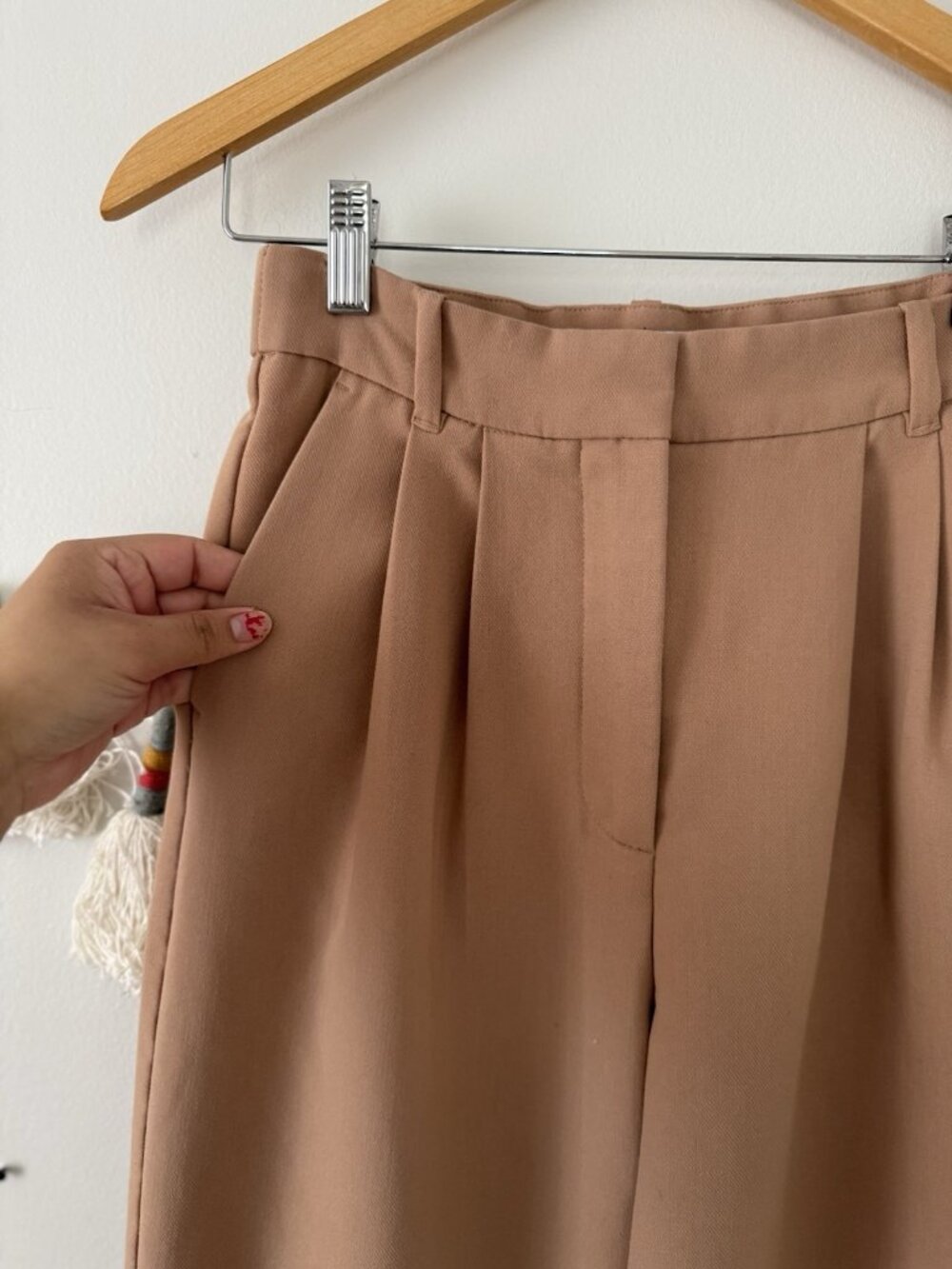 Abercrombie & Fitch Sloane Tailored Wide Leg Trouser Pant Brown Dressy Neutral 2 - Picture 5 of 10